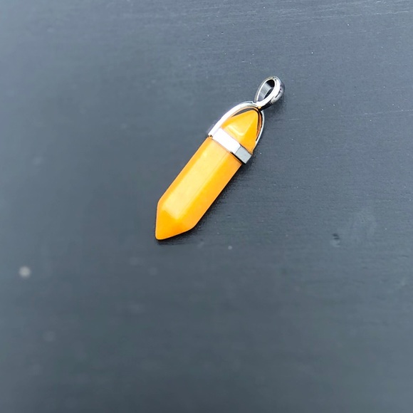 Yellow Jade Stone Chakra Healing Pendant - Picture 2 of 4